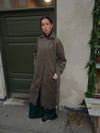 Esther coat with belt - Brown/grey