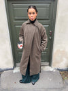 Esther coat with belt - Brown/grey