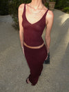 Malie tank top with glitter - Bordeaux