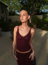 Malie tank top with glitter - Bordeaux