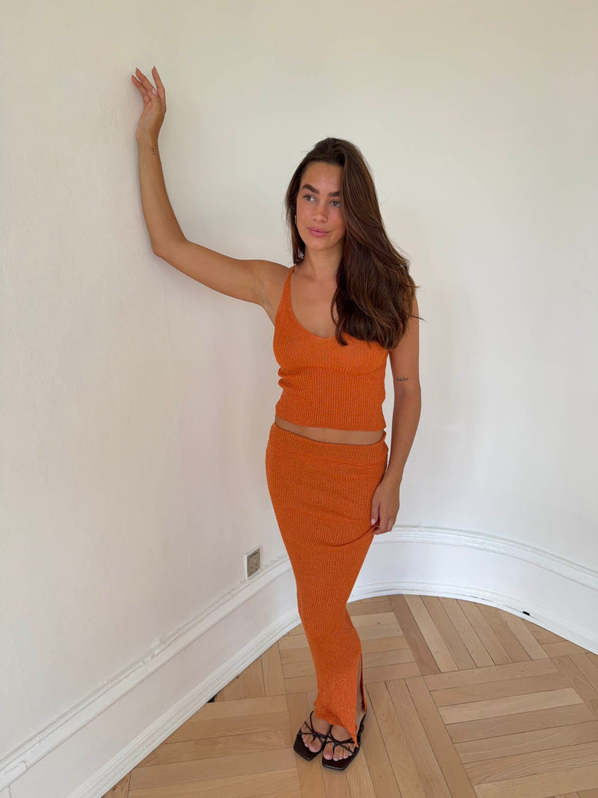 Malie glitter tank top – Orange