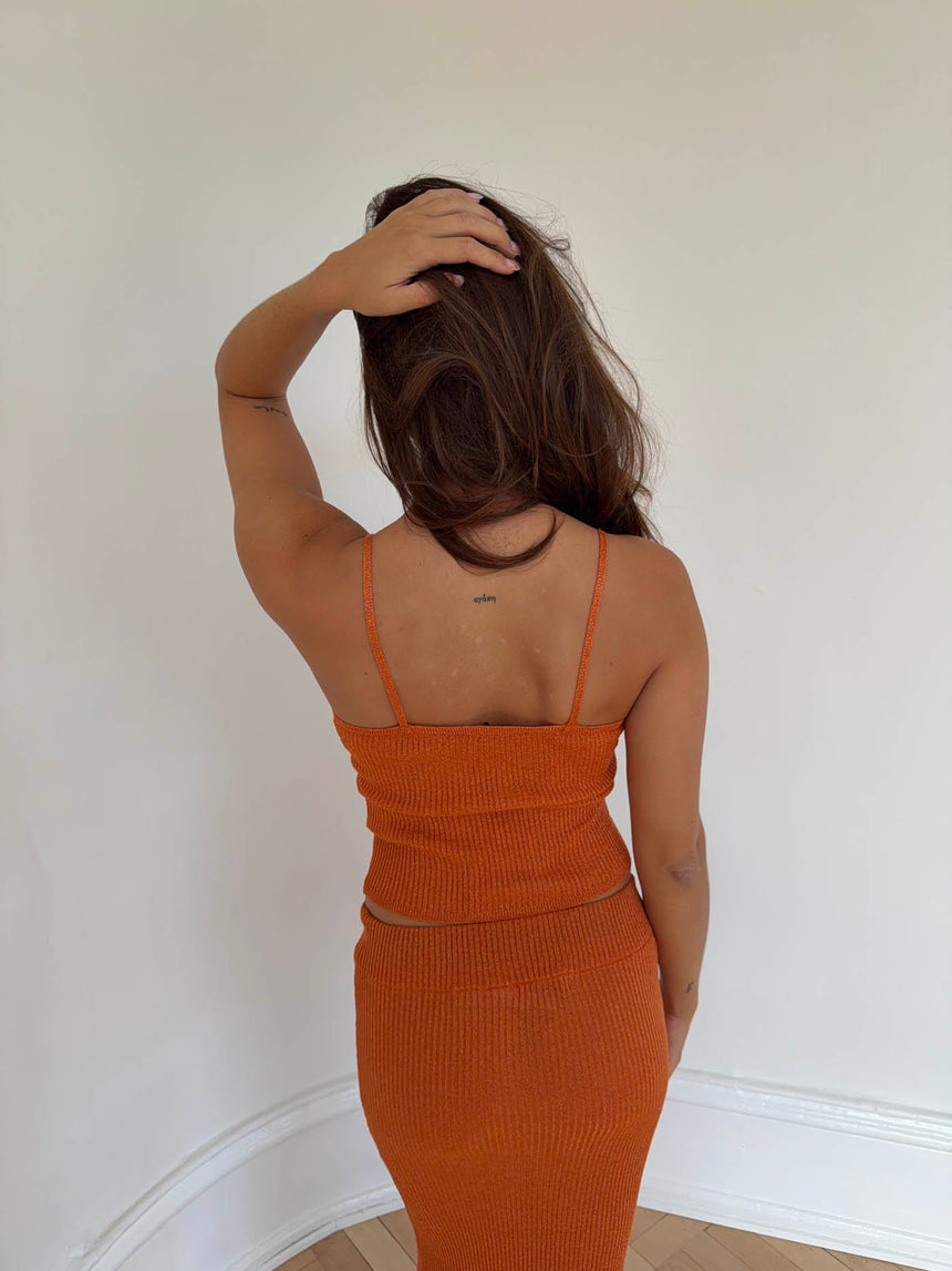Malie glitter tank top – Orange
