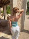 Malie tank top with glitter - Turquoise