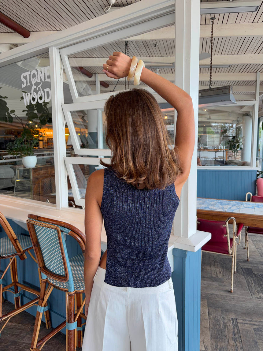 Montania shimmer top - Navy