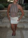 Liah halterneck top with glitter - Multicolored