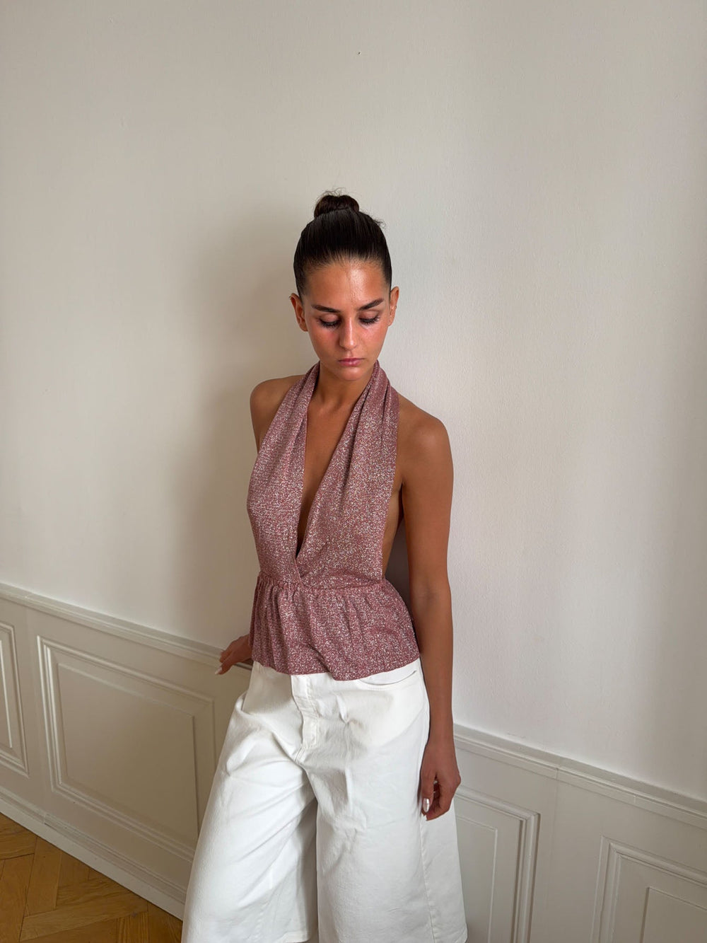 Julle glitter halter top - Pink