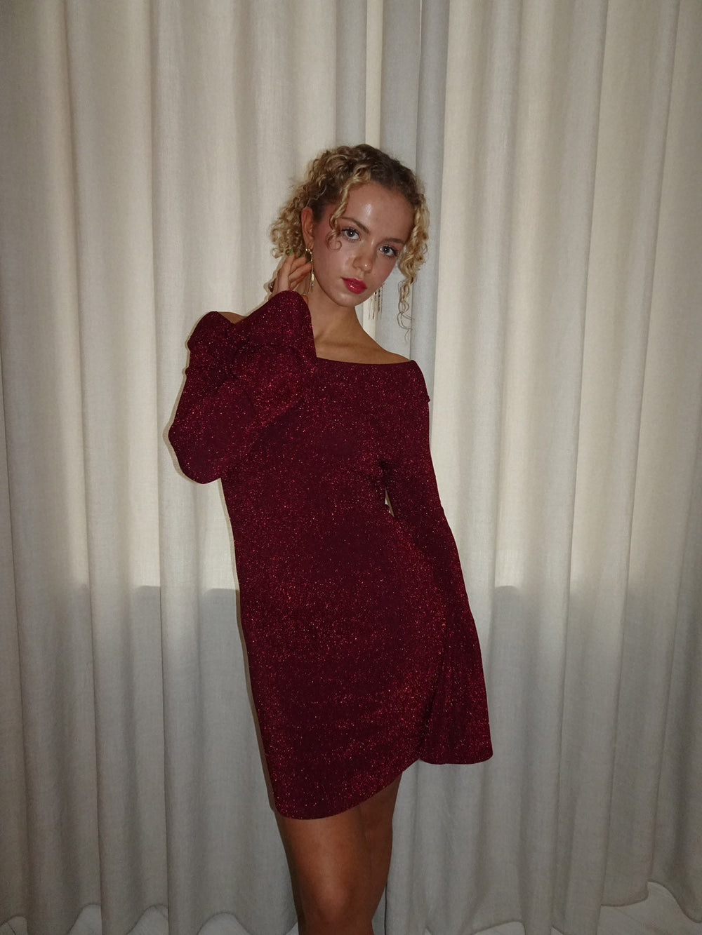 Solange glitter dress - Red