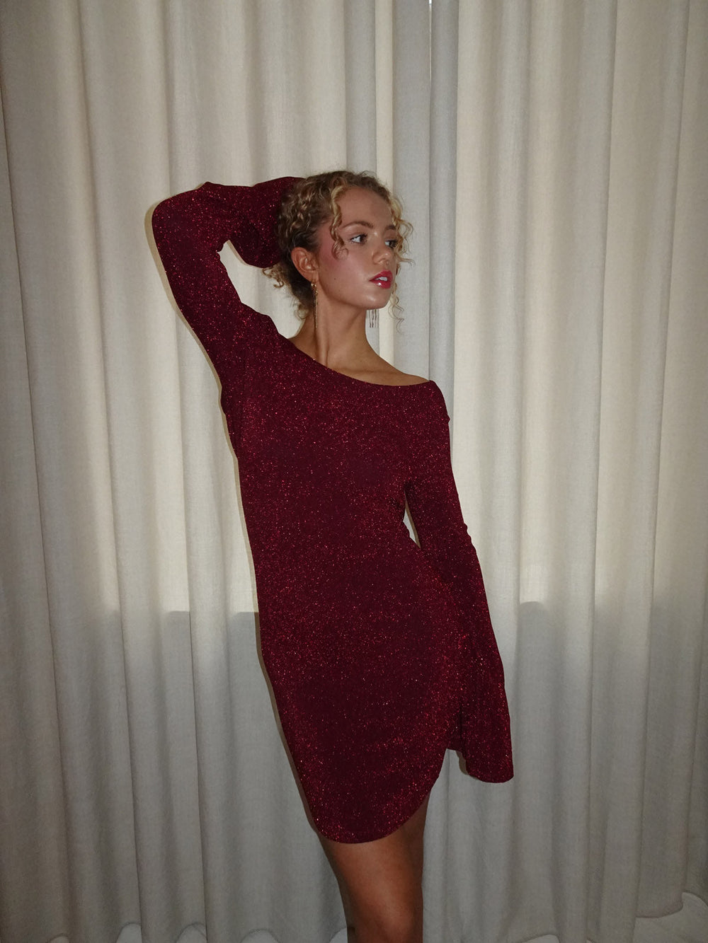 Solange glitter dress - Red