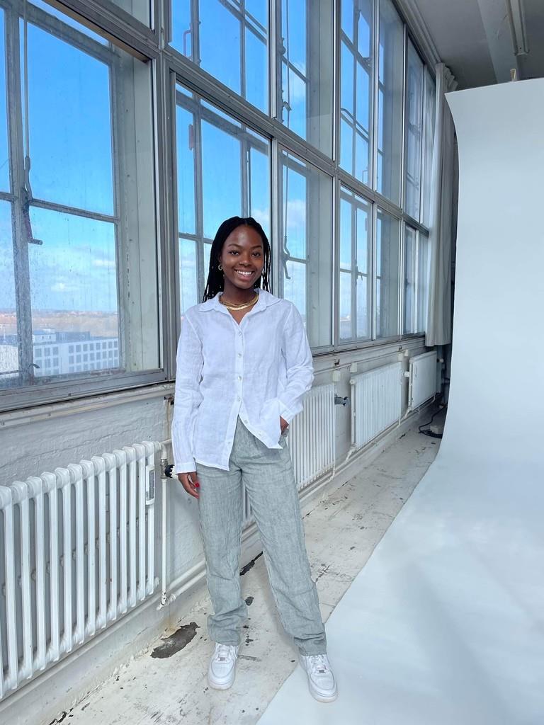 Hilja stribed linen pants - Khaki