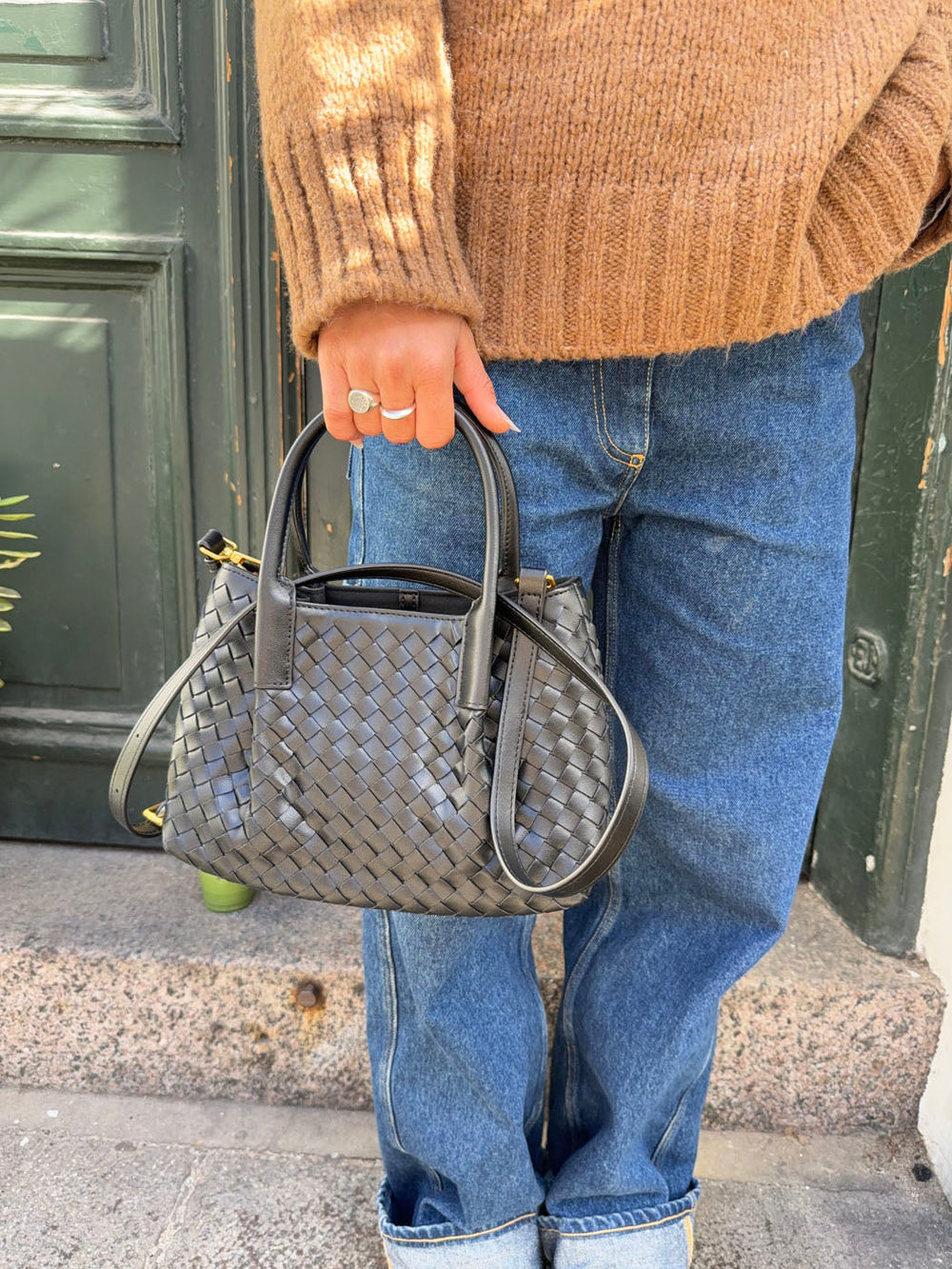 Cebo handbag in woven - Black