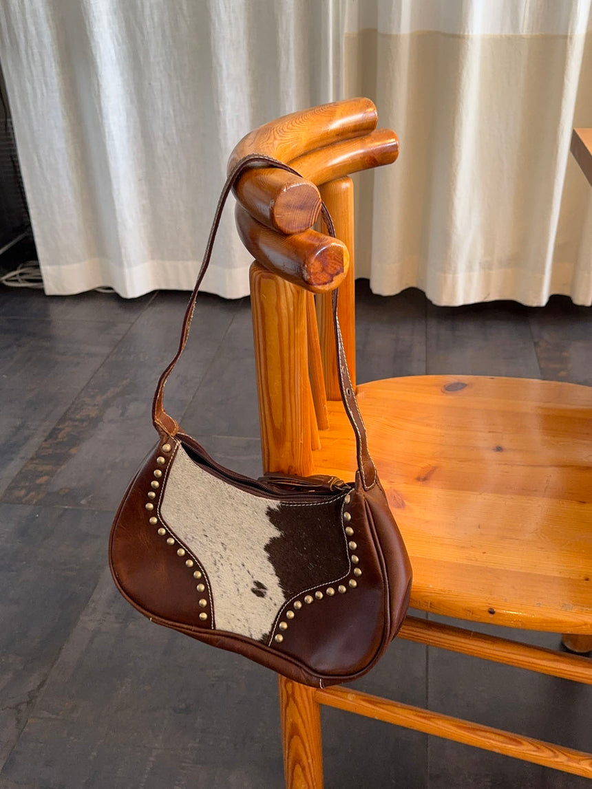 Katy handbag in cowhide leather - Dark Brown