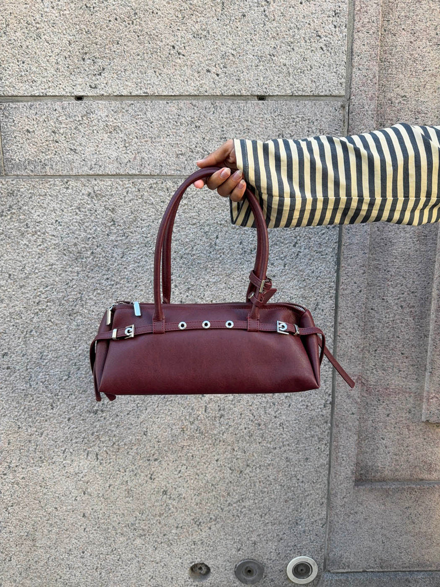 Bobby handbag with metal buttons - Red