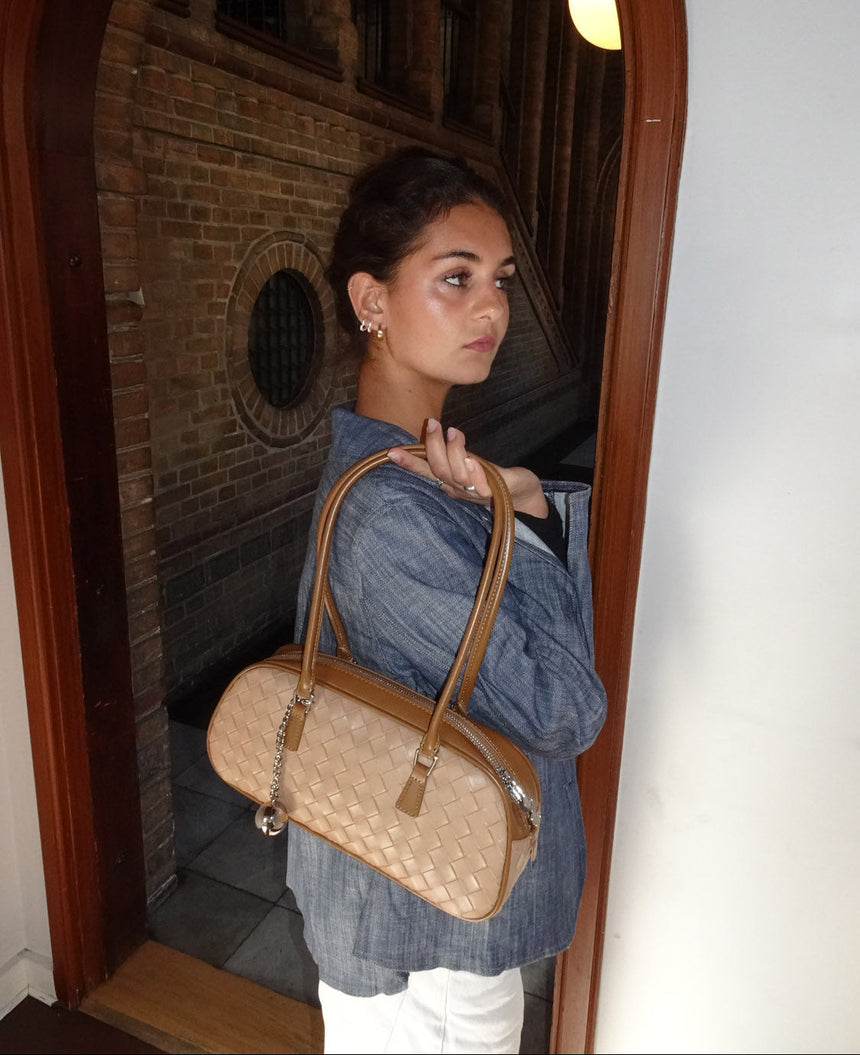 Noella handbag in woven - Beige