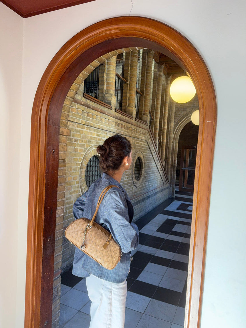 Noella handbag in woven - Beige