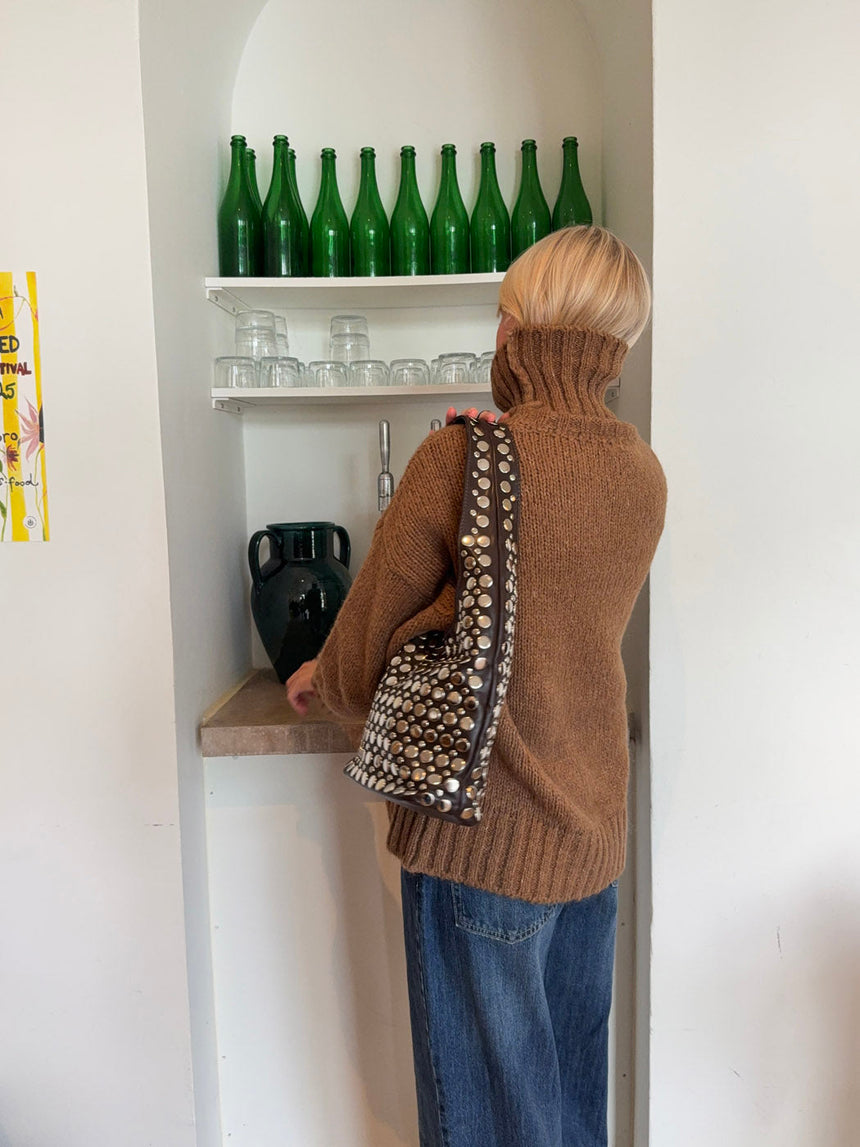 Zula handbag in leather - Brown