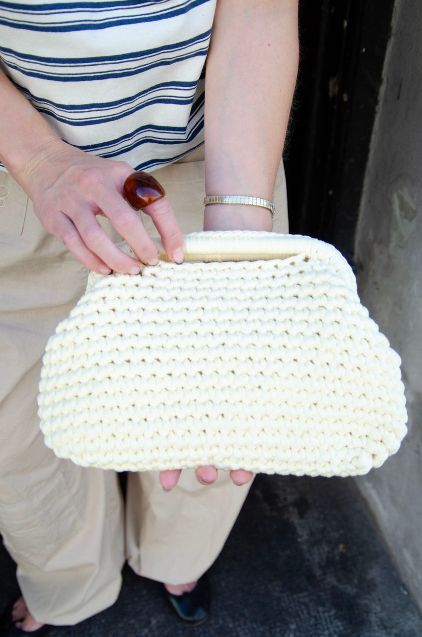 Calia crocheted clutch - Light yellow