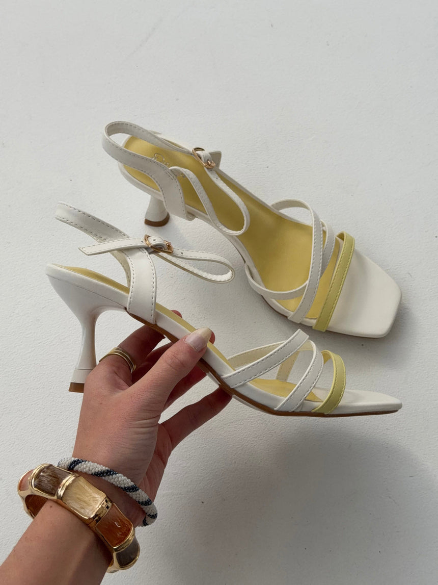 Tillia heels - White/yellow