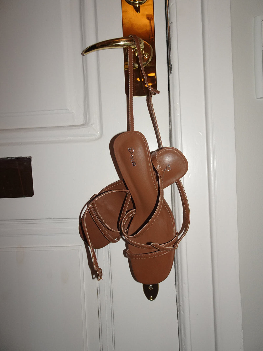 Whitney heels with wrapped leather detail - Brown