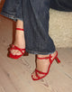 Katianna heels with buckle details – Red