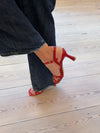 Katianna heels with buckle details – Red