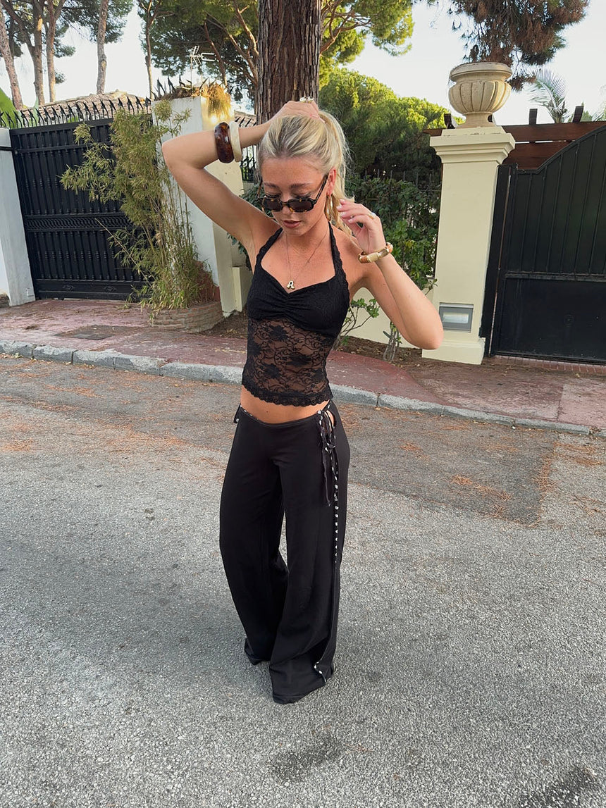 Nicola halterneck top - Black