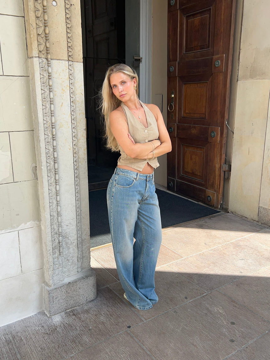 Mirailla halterneck top - Beige