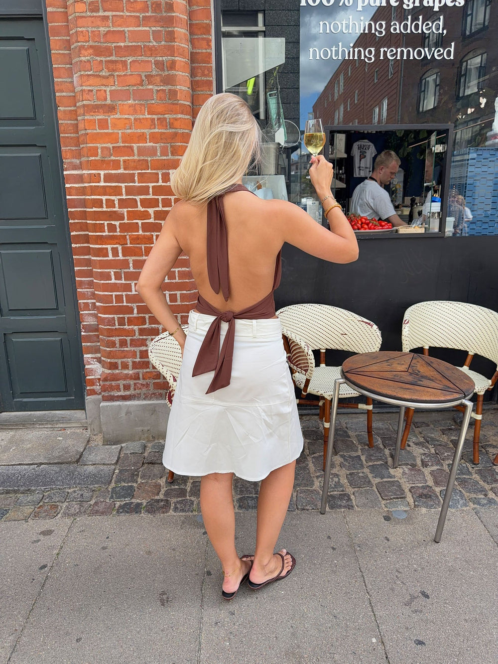 Darina halterneck top - Brown