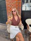Darina halterneck top - Brown