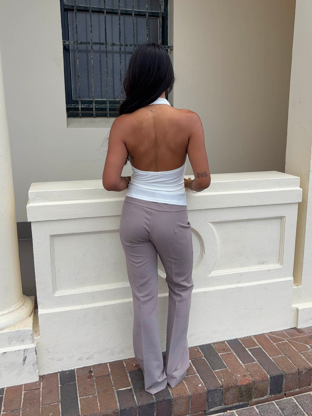 Dora halterneck top - White