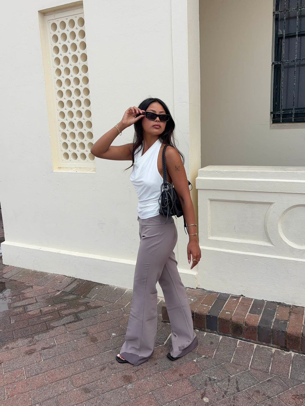 Dora halterneck top - White