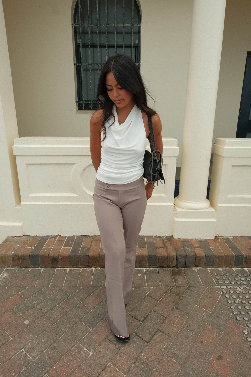 Dora halterneck top - White