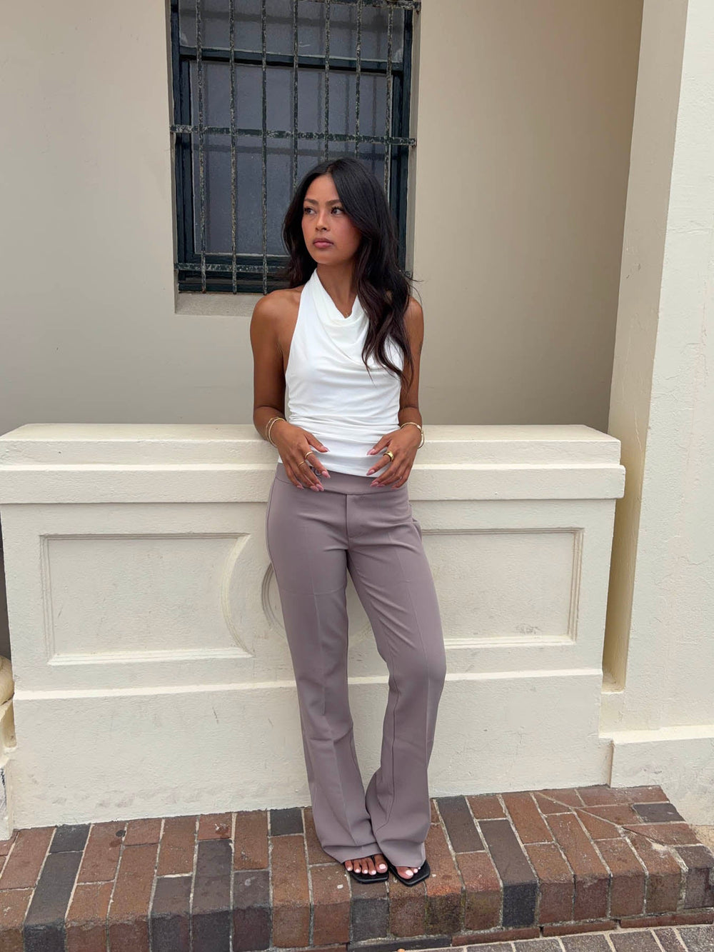 Dora halterneck top - White