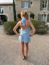 Jolene halterneck dress with sequins - Light blue