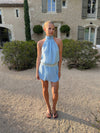 Jolene halterneck dress with sequins - Light blue