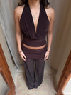 Bilana halterneck top – Brown