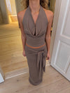Tella halterneck top - Taupe