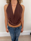 Tina halterneck top - Brown