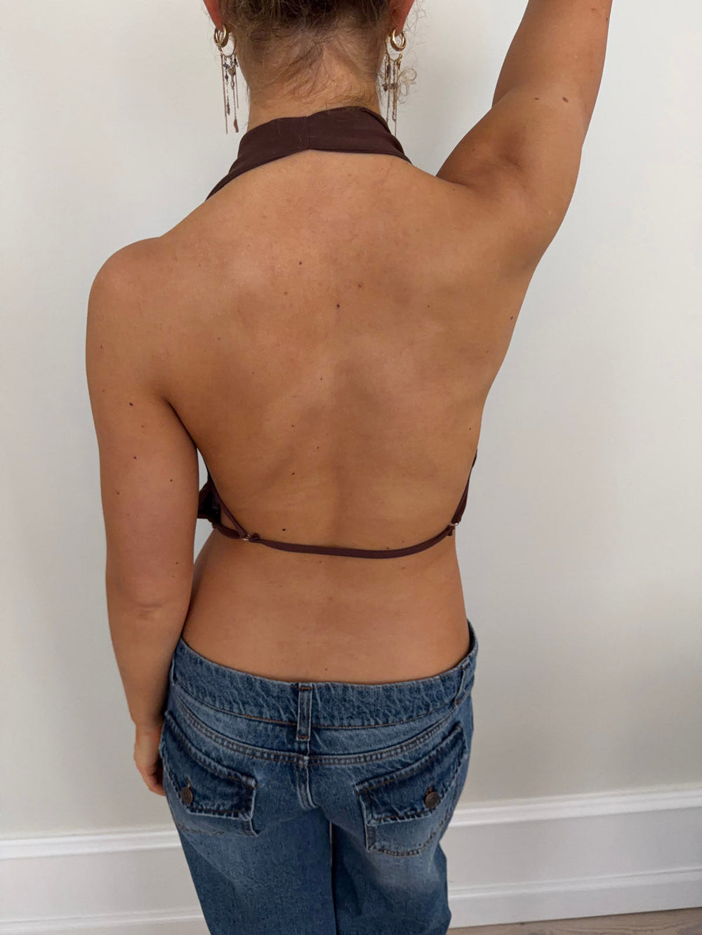 Tina halterneck top - Brown