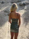 Emeralda sequin dress with dots – Green