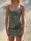 Emeralda sequin dress with dots – Green