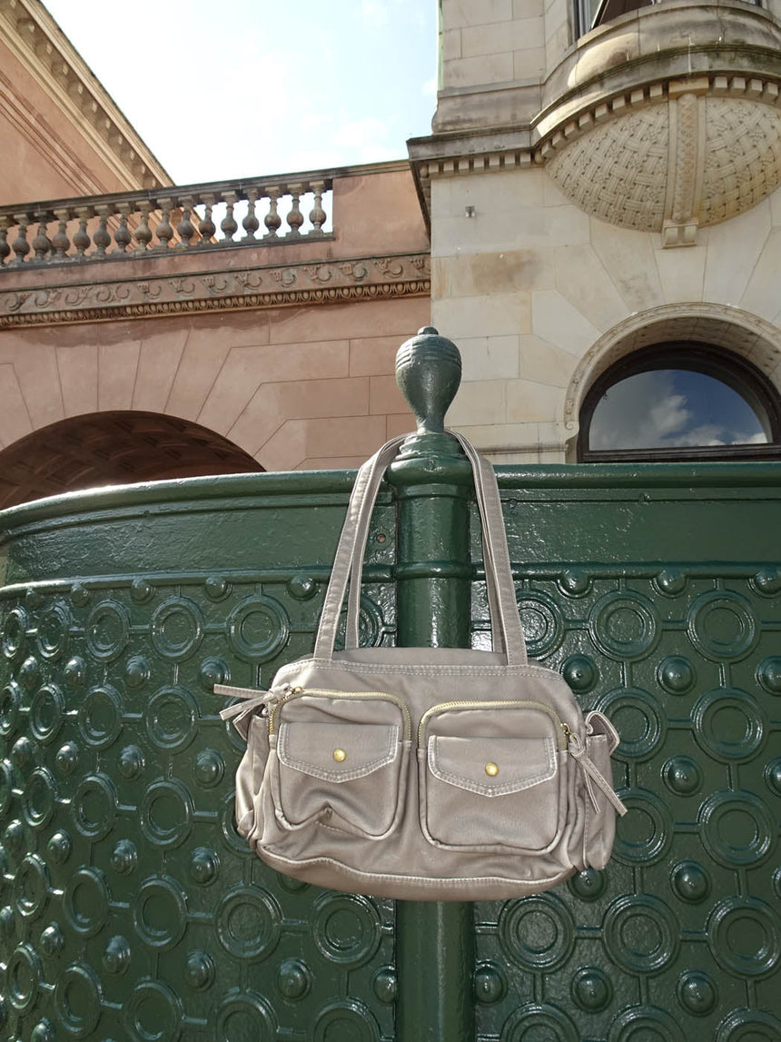 Becky handbag with pockets - Brown/grey