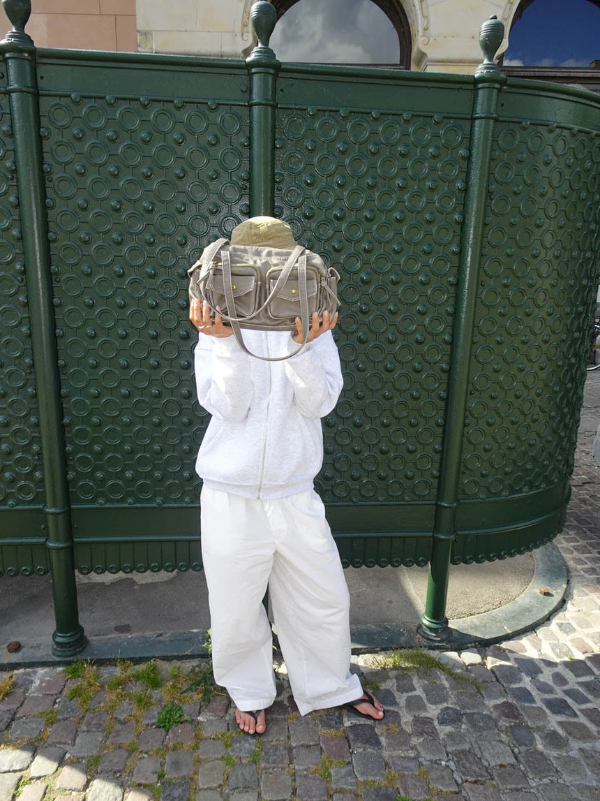 Becky handbag with pockets - Brown/grey