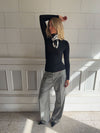 Ellen herringbone pants - Grey