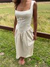 Solia linen dress – Beige