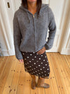 Gregina knitted hoodie with zip - Grey