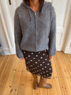 Gregina knitted hoodie with zip - Grey