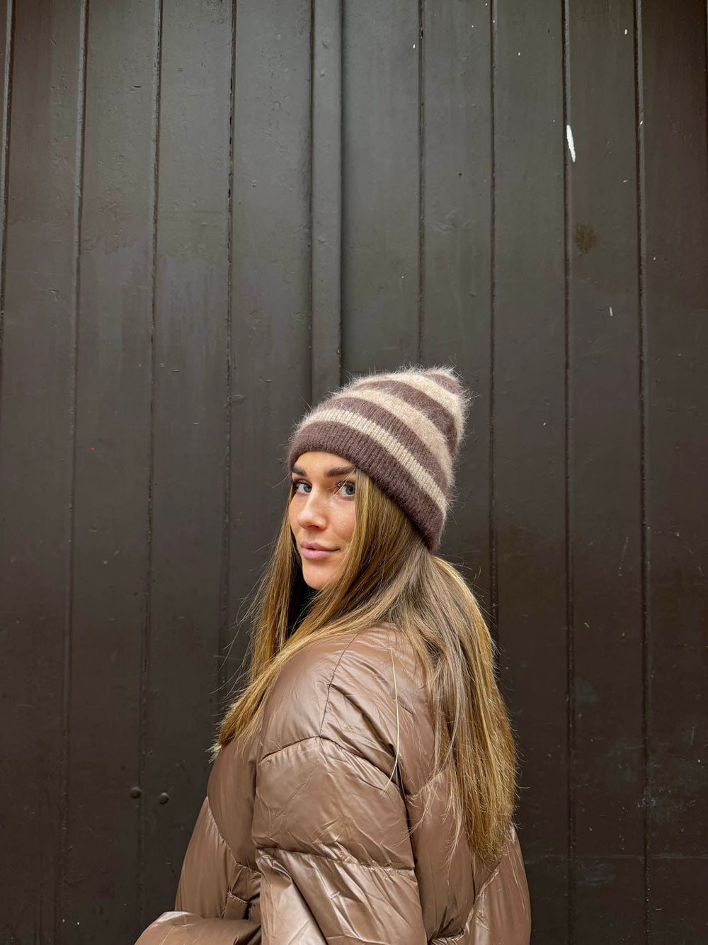 Zoe beanie - Brown/Beige