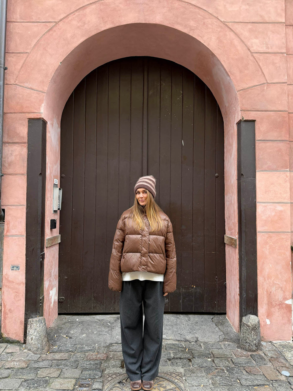 Zoe beanie - Brown/Beige