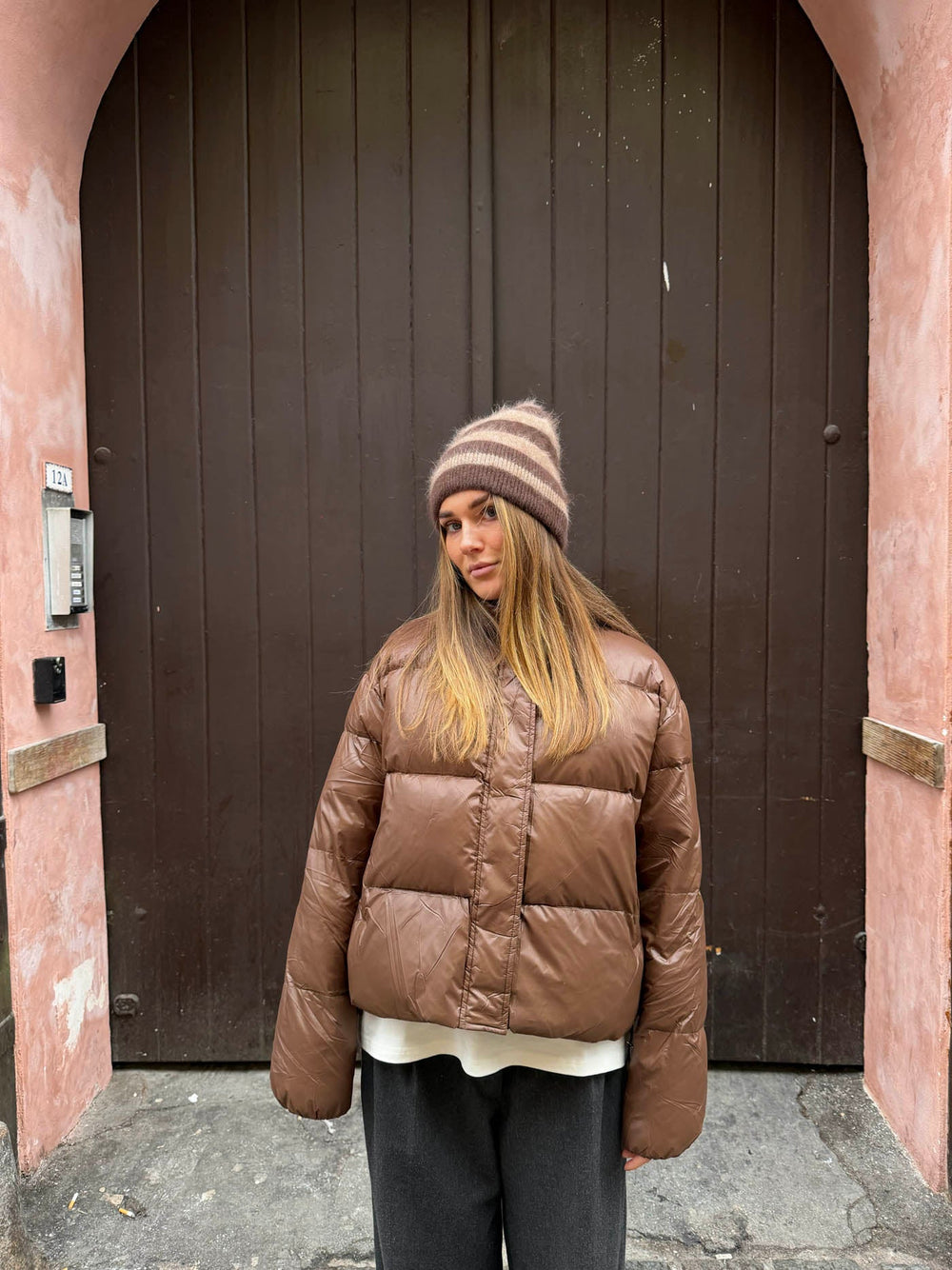 Zoe beanie - Brown/Beige