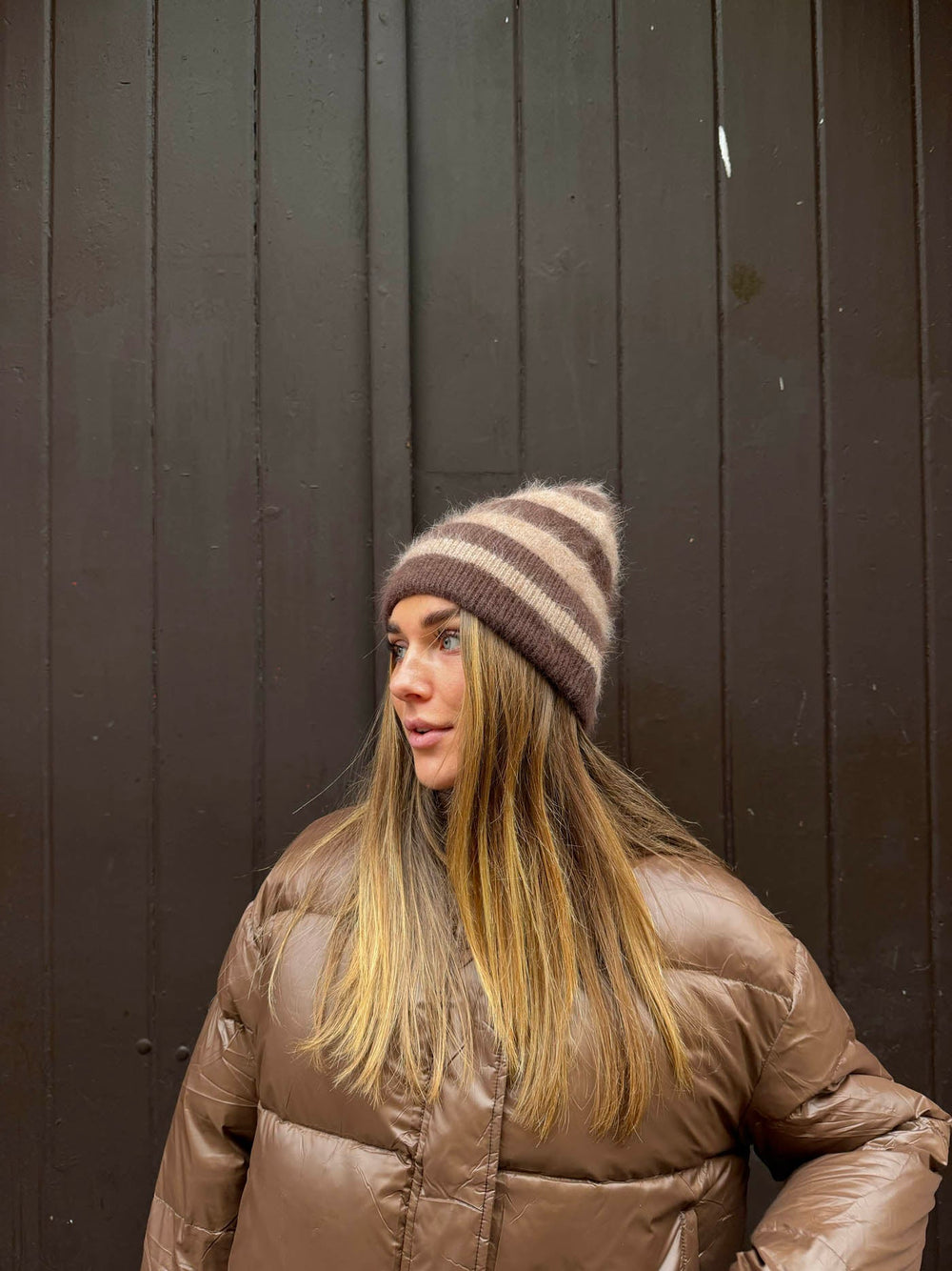 Zoe beanie - Brown/Beige